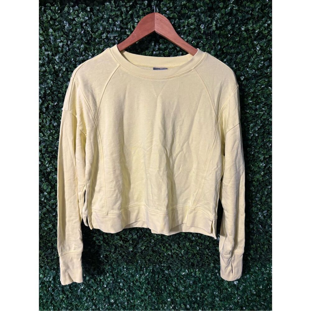 Sweaty Betty Cropped Yellow Long Sleeve Crewneck Size Small